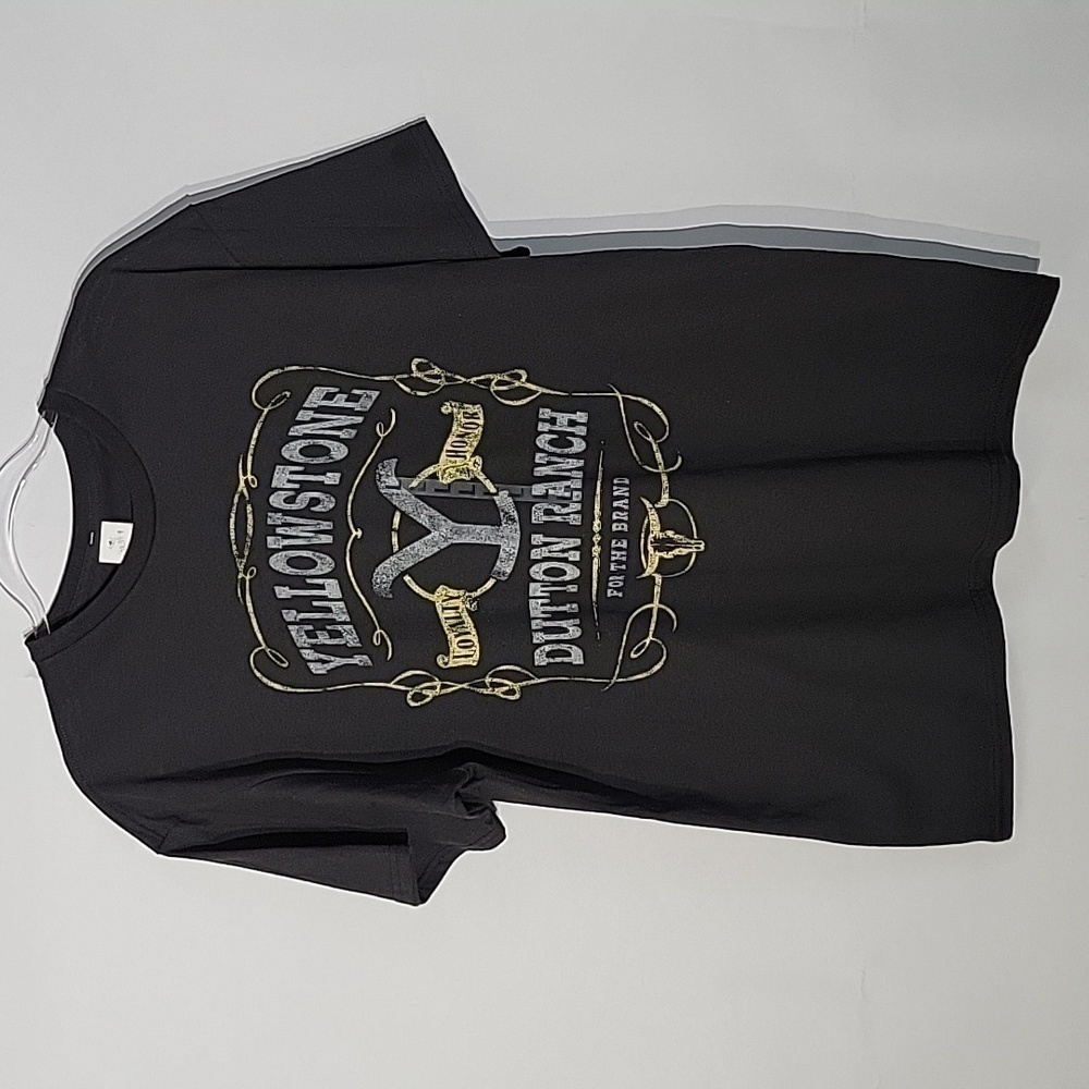 NWT Black Weathered Yellowstone Dutton Ranch T-Shirt, Size Large